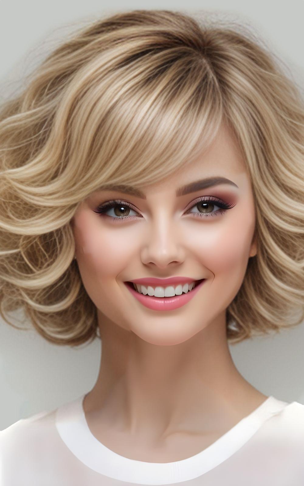 Stacked Curls in Short Bob
